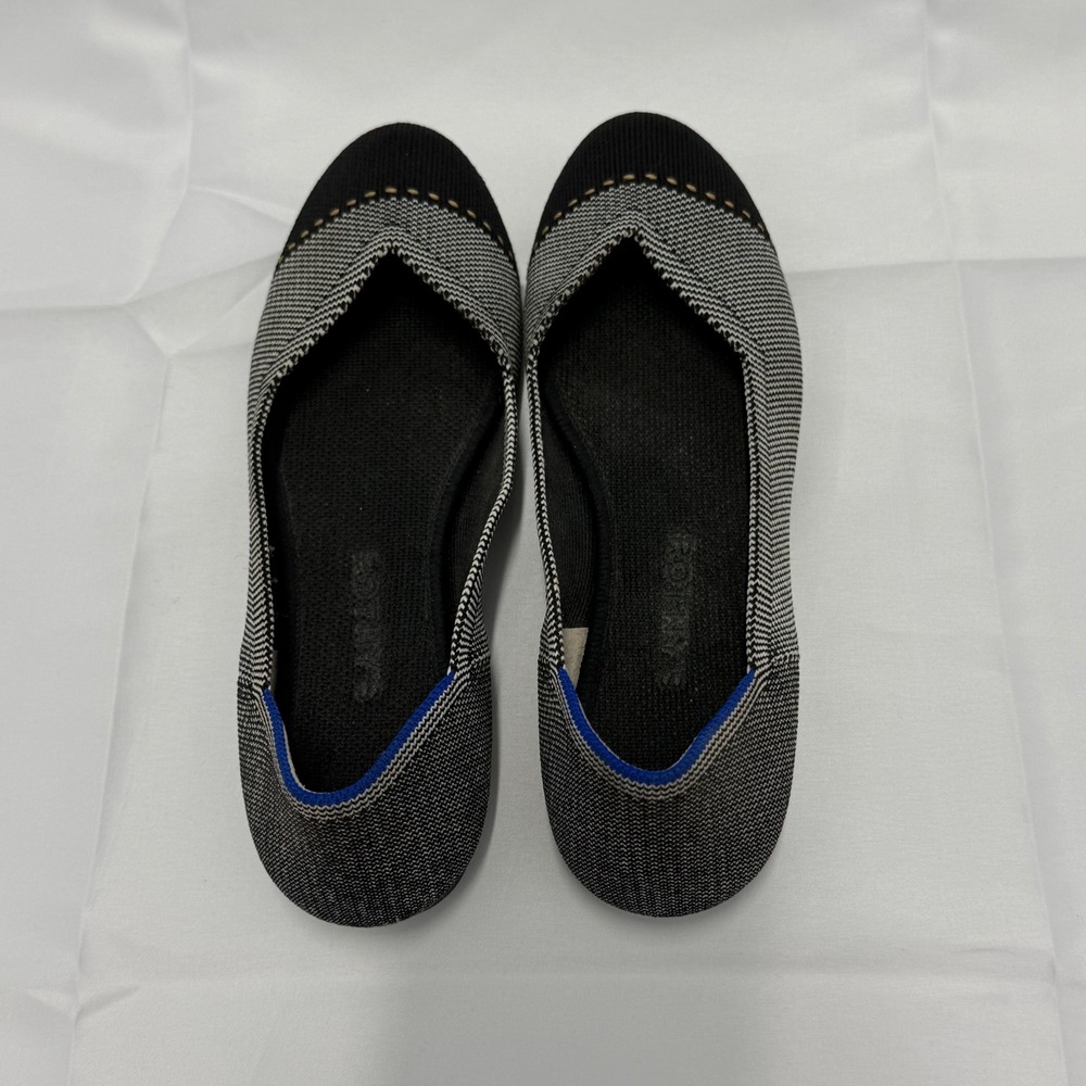Rothy's The Point Gray Mist Cap Toe Ballet Flats Shoes Women 6.5 Career Academia - Picture 3 of 8